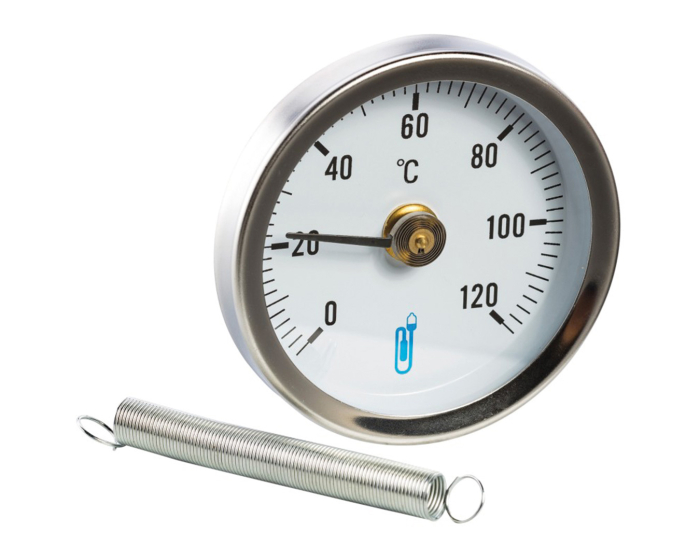 Thermomètre applique à ressort pour tubes jusqu'à 1